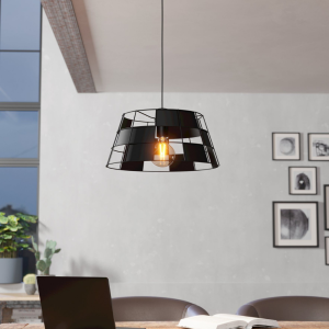 Lampa wisząca PONTEFRACT metalowa czarny E27