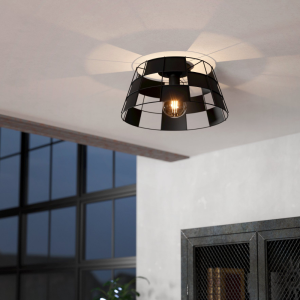 Lampa sufitowa PONTEFRACT metalowa czarny E27