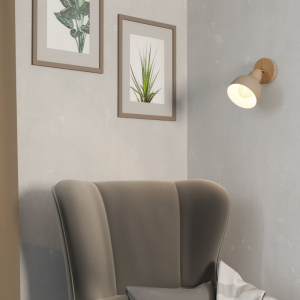 Reflektor 1-punktowy ARRECIFE metalowy piaskowy brązowy E27