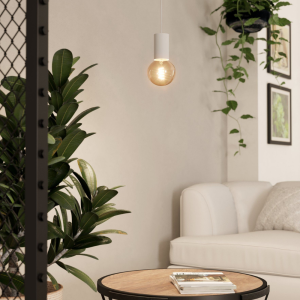 Lampa wisząca POZUETA 1 metalowa biały E27