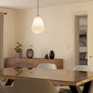 Lampa wisząca CAPRAROLA szkło satynowe metal piaskowy mosiądz szczotkowany E27