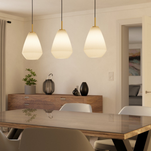 Lampa wisząca CAPRAROLA szkło satynowe metal piaskowy mosiądz szczotkowany E27