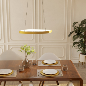 Lampa wisząca Led VALLEROSA 25,2W Biała ciepła 3000k mosiądz szczotkowany