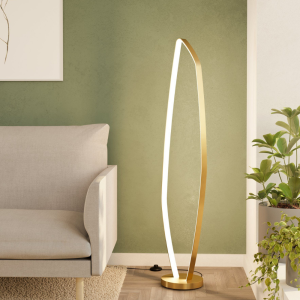 Lampa podłogowa Led VALLEROSA 25,2W Biała ciepła 3000k mosiądz szczotkowany