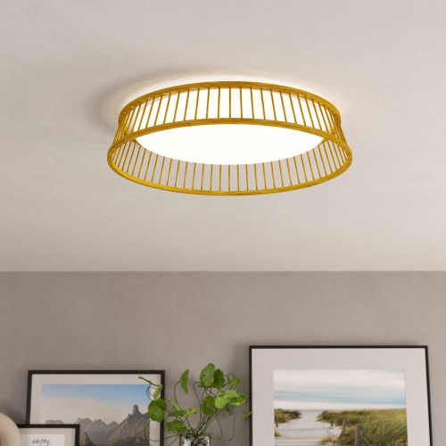 Lampa sufitowa Led LUPPINERIA bambus 20W Biaa ciepa 3000k AMLED