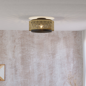 Lampa sufitowa SANDBACH metalowa czarny mosiądz E27