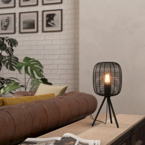 Lampa stołowa RINROE metalowa czarny E27