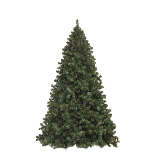 Sztuczna choinka Victoria V500 o klasycznym stożkowym kształcie, z gęstym zielonym igliwiem PVC, ustawiona na białym tle.