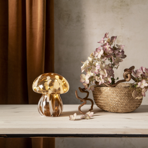 Dekoracja grzyb szklany LED FUNGHI na baterie