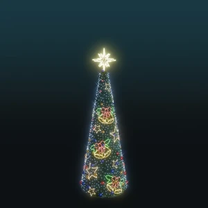 Choinka stożek z igliwiem LED Gwiazdki i Dzwonki 4,8m wysokości  AM-600504