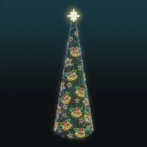 Choinka stożek z igliwiem LED Gwiazdki i Dzwonki 7,8m wysokości AM-600507