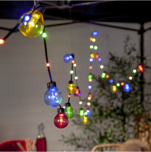 Girlanda ogrodowa 20 kolorowych lampek LED BOLLA 8 trybów pracy