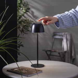 Lampa stołowa ogrodowa LED RONDA akumulatorowa z USB IP54 czarna