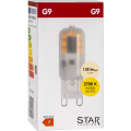 Opakowanie żarówki LED G9 Star Trading 1,5 W 138 lm 2700 K, ciepła biel, klasa energetyczna F, widok pudełka produktowego.