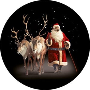 Gobos świąteczny Św. Mikołaj z reniferami bez tła
