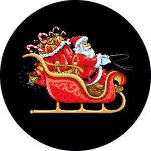 Gobos świąteczny Święty Mikołaj w saniach bez tła 