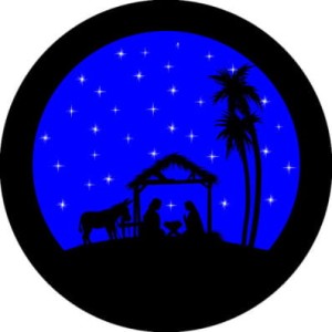 Gobos z motywem religijnym niebieskie tło