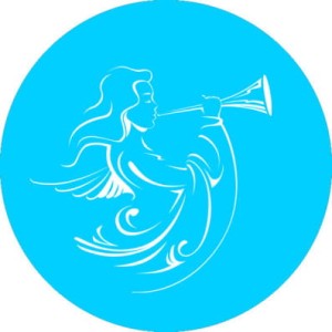 Gobos z motywem religijnym tło cyjan