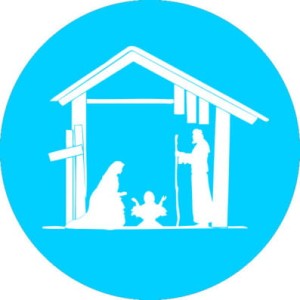 Gobos z motywem religijnym tło cyjan