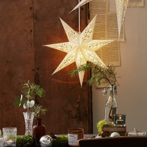 Gwiazda wisząca biała LACE 45cm