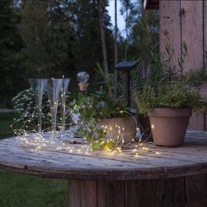 Łańcuch solarny ogrodowy LED 20 m Dew Drop Biały Ciepły