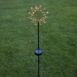Słońce solarna dekoracja ogrodowa LED wbijana