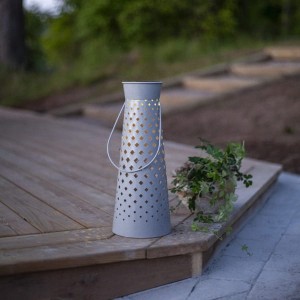 Lampion ogrodowy LED solarny ROMBY świetlny wzór