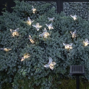 Łańcuch solarny ogrodowy 15 akrylowych motyli LED PAPILLON