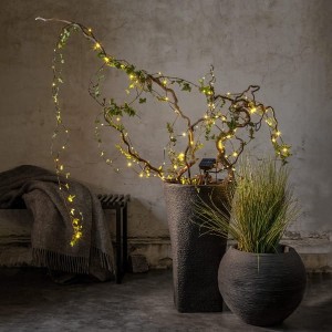 Łańcuch solarny ogrodowy LED 100 diod Dew Drop białe ciepłe