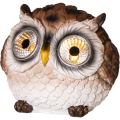 Sowa solarna LED świecąca ciepłym światłem – dekoracyjna lampka w kształcie ptaka, idealna do ogrodu i na taras.