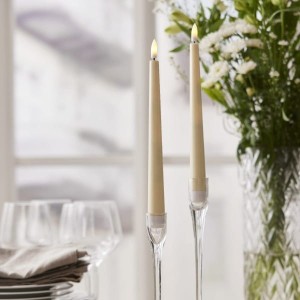 Zestaw 2x świeca LED obiadowa FLAMME CANDY Żółta 26cm na baterie