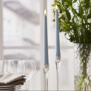 Zestaw 2x świeca LED obiadowa FLAMME CANDY Niebieska 26cm na baterie