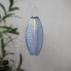 Lampion solarny ogrodowy LED wiszący FESTA niebieski