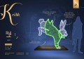 Dekoracja wielkanocna LED królik 2D w skoku – iluminacja świetlna zająca wielkanocnego wykonana z kilkuset punktów LED, dekoracja do parków, rynków i przestrzeni miejskich, wysokość 1,6 m, szerokość 1,62 m, model ID 144338.