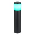 Lampa ogrodowa BASALGO-Z z cylindryczną obudową i podświetlaną górną częścią widoczną w różnych barwach.