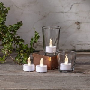 Zestaw 4x świeca LED Tealight PAULO Biała 4,5cm na baterie