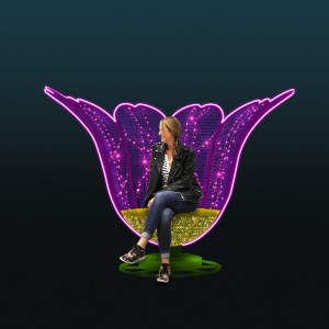 Dekoracja iluminacja wolnostojąca LED Tulipanowy Fotel 3D AM-145086