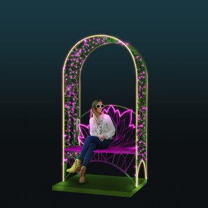 Iluminacja wolnostojąca LED Pergola z Ławką 3D 2,3m wysokości AM-150279