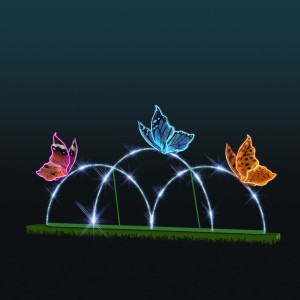Iluminacja wolnostojąca LED Motyle na Łukach 3D 2,8m wysokości AM-151026