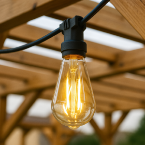 Girlanda ogrodowa modułowa 10m z 10 żarówkami LED ST64 0,75W PLAIN AMBER