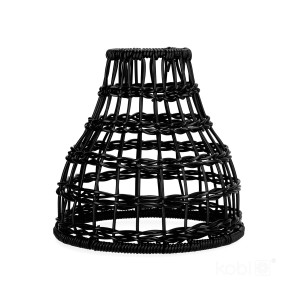 Klosz rattanowy czarny do girland ogrodowych 