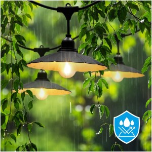 Girlanda ogrodowa modułowa z metalowymi kloszami i żarówkami A60 1,6W Soft Glow