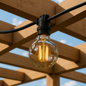 Girlanda ogrodowa modułowa 10m z 10 żarówkami LED G80 0,75W PLAIN AMBER 