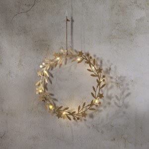 Dekoracja wianek z oświetleniem Led HOLIDAY 28cm na baterie