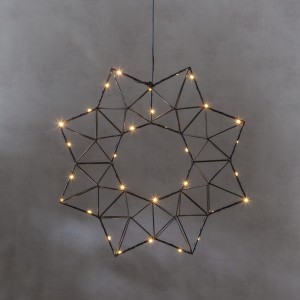 Gwiazda wisząca czarna Led EDGE 40cm