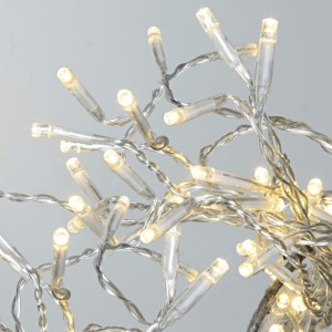 Lampki choinkowe LED 80 diod 8m Białe Ciepłe transparentny kabel