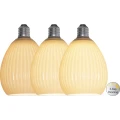 Trzy żarówki LED Decoled Dream E27 z beżowym szkłem i ikoną „3-Step Dimming” przedstawiającą funkcję trzystopniowego ściemniania.