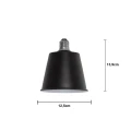 Żarówka LED Decoled Dream w kolorze czarnym, pokazana na białym tle z wymiarami: wysokość 13,9 cm, szerokość 12,5 cm.
