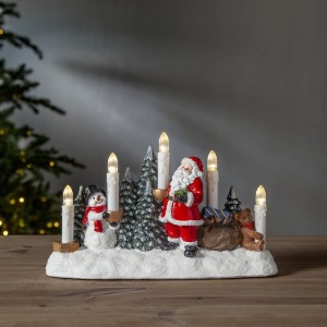 Scenka świąteczna Św. Mikołaj i przyjaciele Led MERRYVILLE