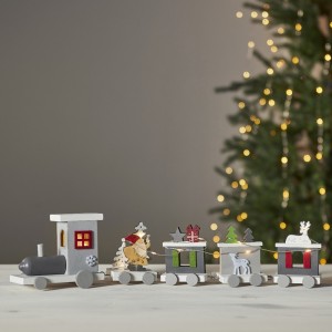 Scenka świąteczna drewniana ciuchcia Led LOKE